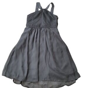 Tevolio Gray‎ Pleated Halter High-Low Cocktail Dress with Pockets size 4